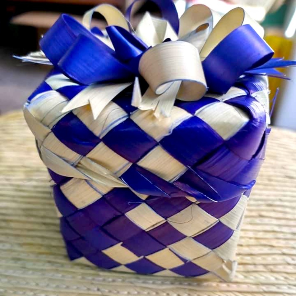Mexican Palm Gift Box Kraft Natural/ Blue